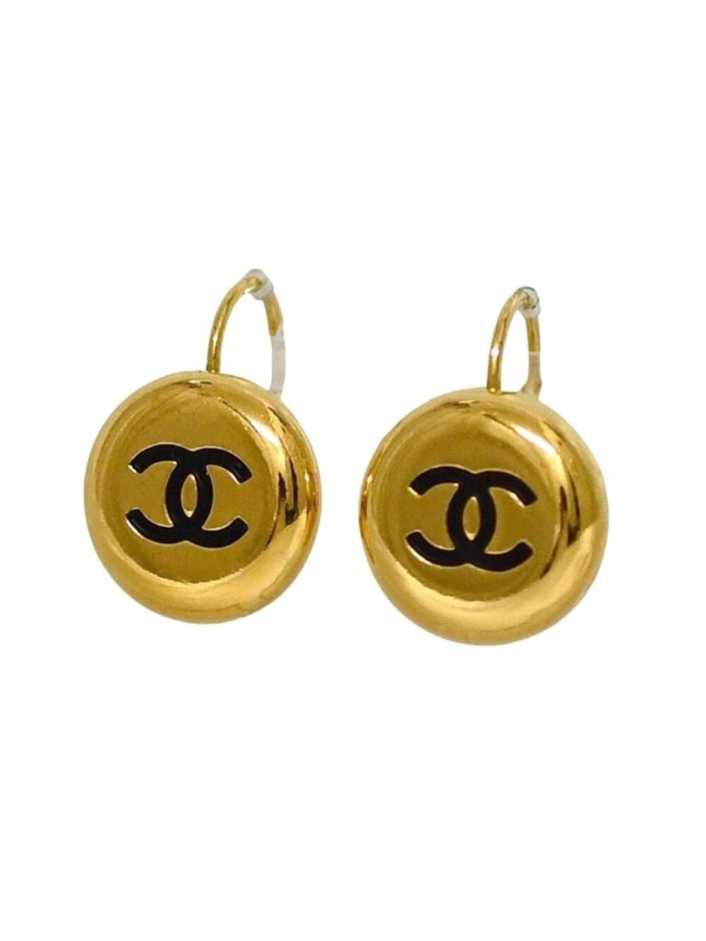 Chanel Earrings CC Logo 96 Metal Gold Vintage